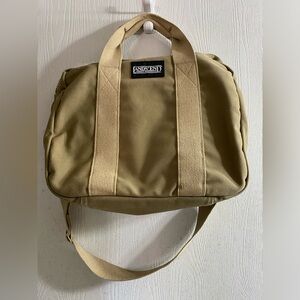 Lands End Direct Merchants Bag Khaki Zipper Duffle Laptop Briefcase Tote Bag